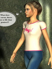 Teen girl with funny pigtails explores the pleasures of lesbian incest sex